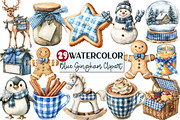 Christmas Blue Gingham Clipart, an Illustration by Rose Art (Thumbnail 1 of 4)