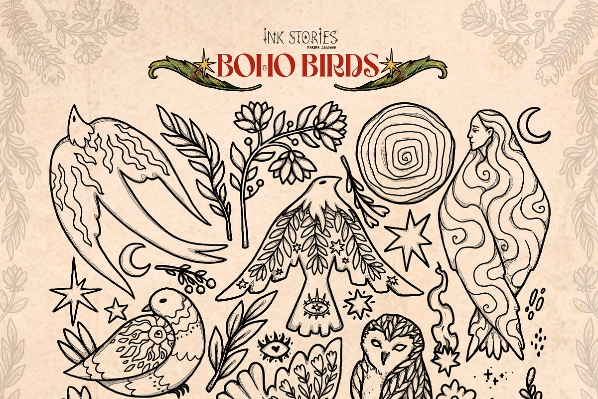 Boho Birds, an Animal Illustration by Ink Stories (Photo 5 of 16)