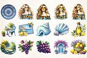 Sun-Kissed Summers Watercolor Clipar, an Illustration by Libby Wishes (Thumbnail 3 of 11)