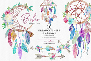 Spring Boho Watercolor Dreamcatchers
