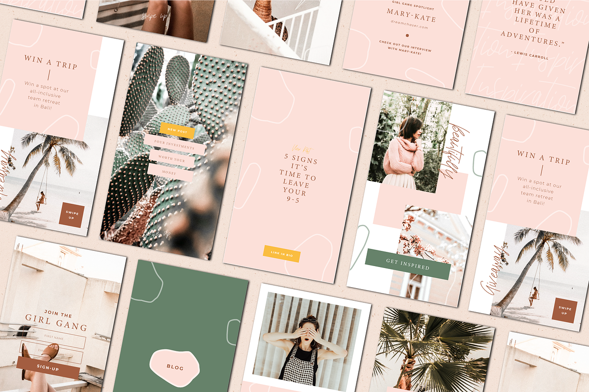Positano Social Media Kit, a Social Media Template by The Blog Stop (Photo 4 of 11)
