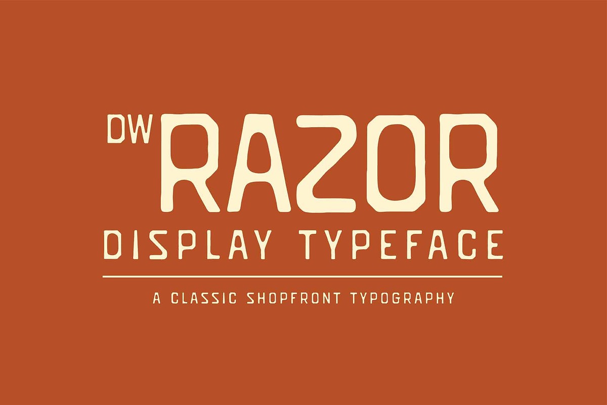 DW Razor Display Fonts, a Sans Serif Font by Dawaii Goods (Photo 1 of 7)