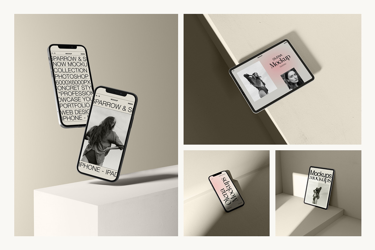 Olena - Device Mock-ups Bundle, a Device Mockup by Sparrow & Snow (Photo 5 of 12)