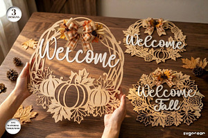 Welcome Fall Door Sign SVG Bundle