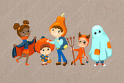 Cute Kids In Halloween Costume, a Person Illustration by RabbitAndPencil (Thumbnail 2 of 5)