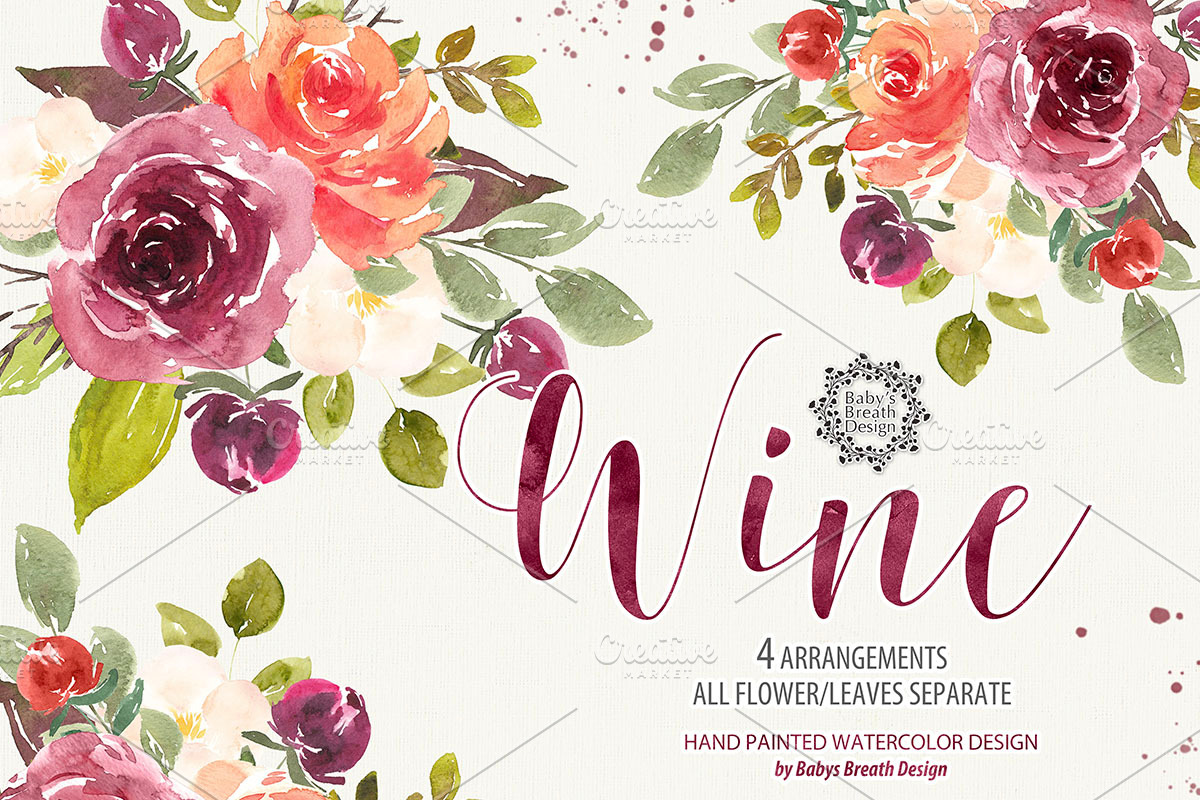 Watercolor Wine design/arrangaments, an Illustration by Babysbreath/Dandelionery (Photo 2 of 4)