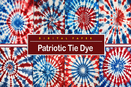 Patriotic Tie Dye, a Pattern Graphic by Printable Treasure