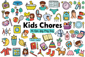 Kids Chores Clipart Collection