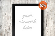 Picture in black frame mockup (.psd), a Print Template by Frisk Shop (Thumbnail 5 of 5)