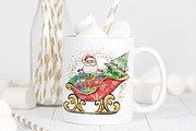 Ho-Ho-Ho christmas clipart set, a Decorative Illustration by JuliaStarArt-FantasyHome (Thumbnail 9 of 10)