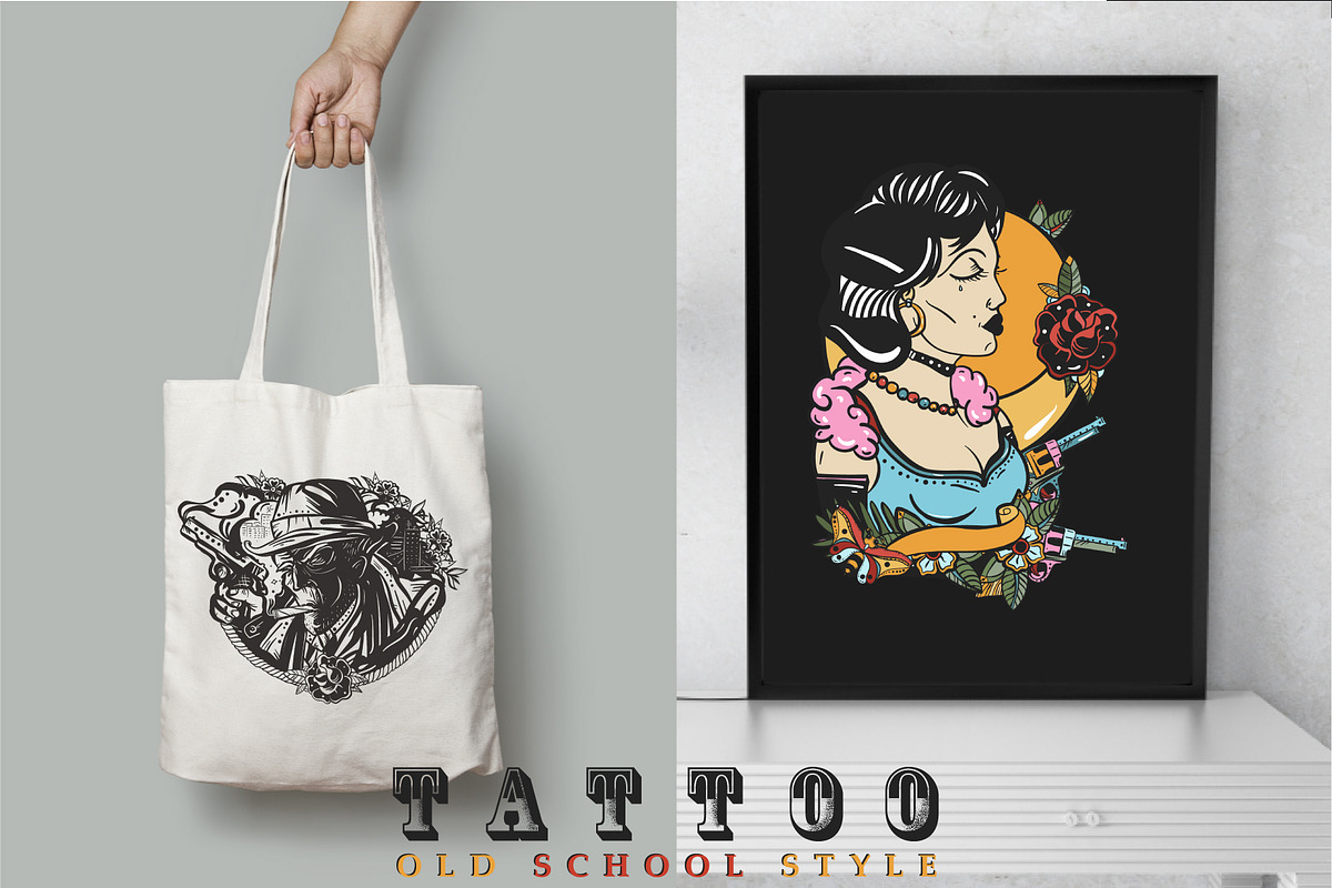 Noir old school tattoo, a Background Graphic by intueri (Photo 7 of 7)