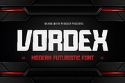 Vordex – Futuristic Display Font, a Sans Serif Font by Brand Earth (Thumbnail 1 of 9)