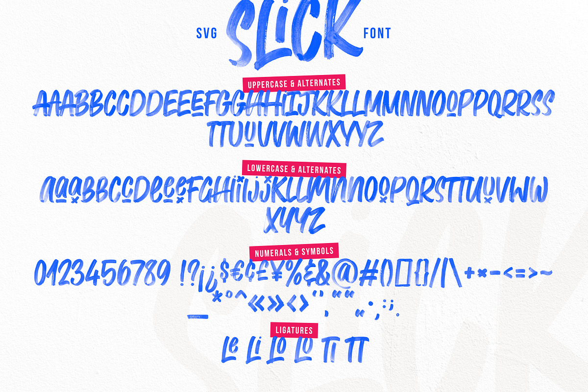 Slick SVG Brush Font + Extras, a Handwritten Font by The Paper Town (Photo 9 of 14)