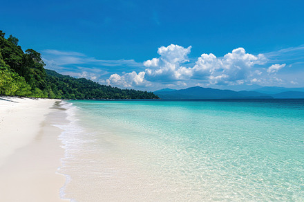 Breathtaking beach with white sand a, a Photo by Iftikhar Alam