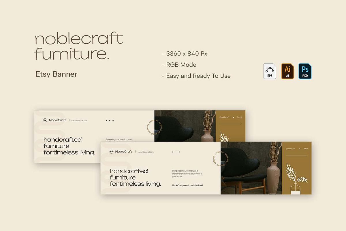 Noblecraft Furniture - Etsy Banner, a Social Media Template by VUNIRA (Photo 1 of 3)