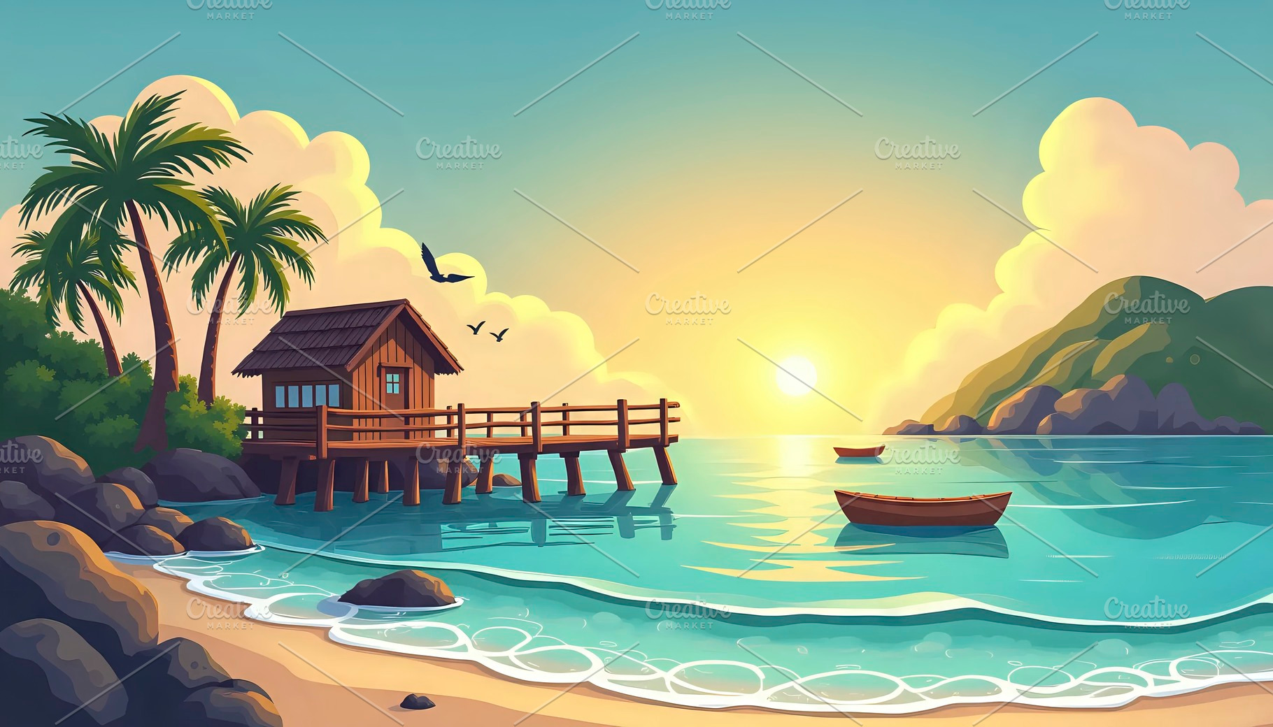 Create a flat cartoon vector of a sm, a Photo by LOGOCREATIVE