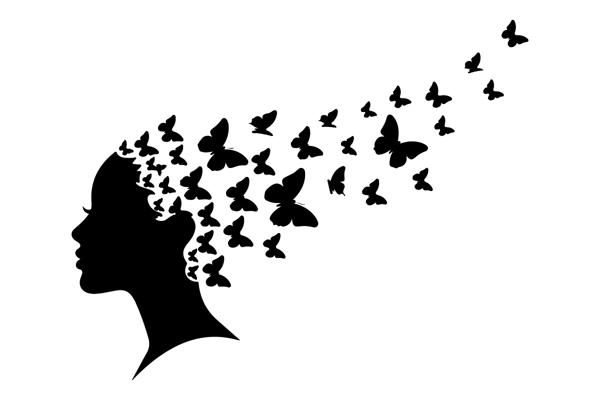 Woman Butterfly Hair Silhouette, an Object Illustration by yasushie (Photo 11 of 31)