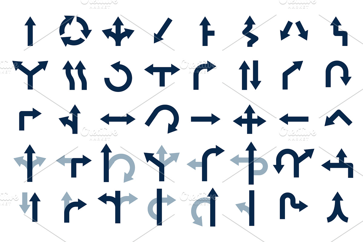 Road arrows. Navigation arrow for, an Object Illustration by LadadikArt