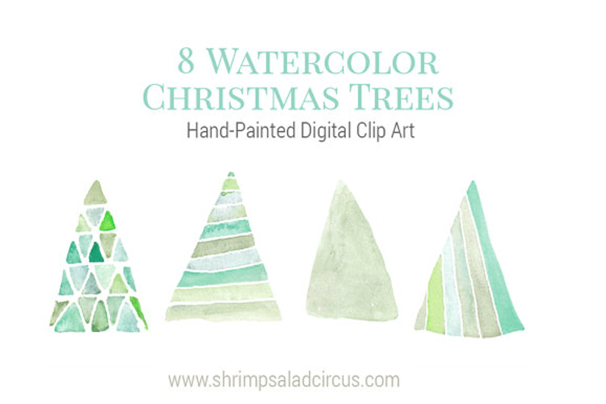 Watercolor Christmas Trees, an Illustration by Shrimp Salad Circus (Photo 1 of 4)