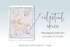 Celestial Skies Procreate Stamps