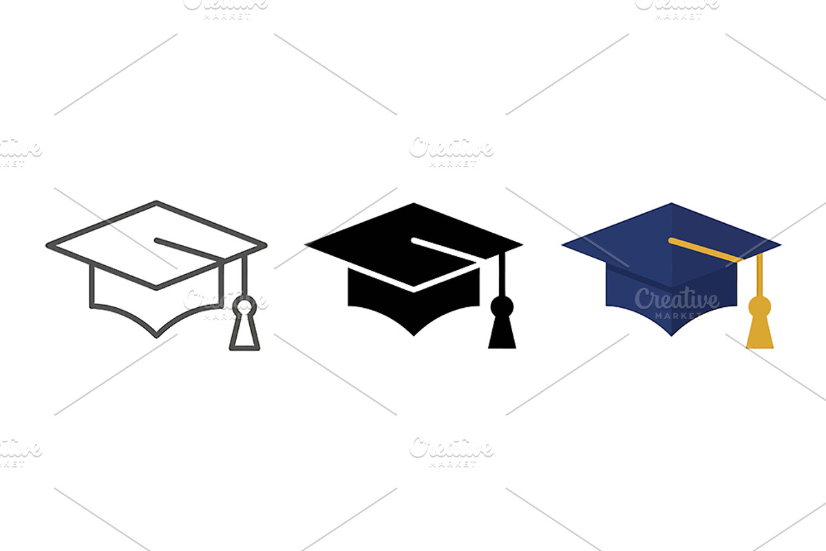 Graduation Hat Vector Icon Pack, a Solid Icon by Artonix (Photo 2 of 2)