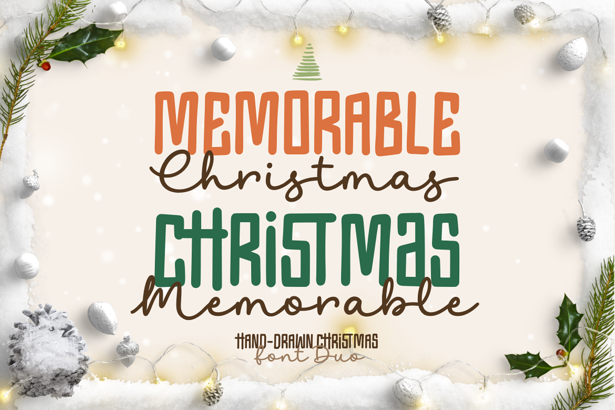 Memorable Christmas Font Duo, a Handwritten Font by Ainun Jinan (Photo 1 of 9)