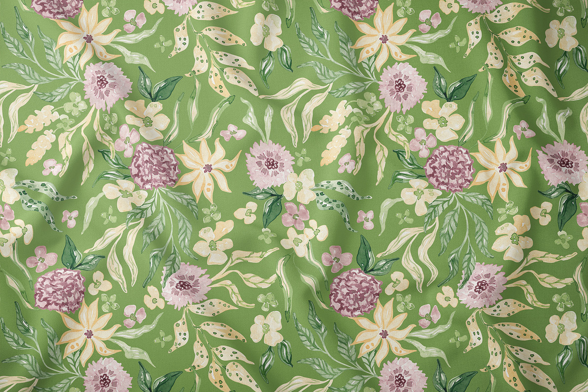 Spring Botanical Floral Pattern, a Pattern Graphic by SirenaArt (Photo 6 of 17)