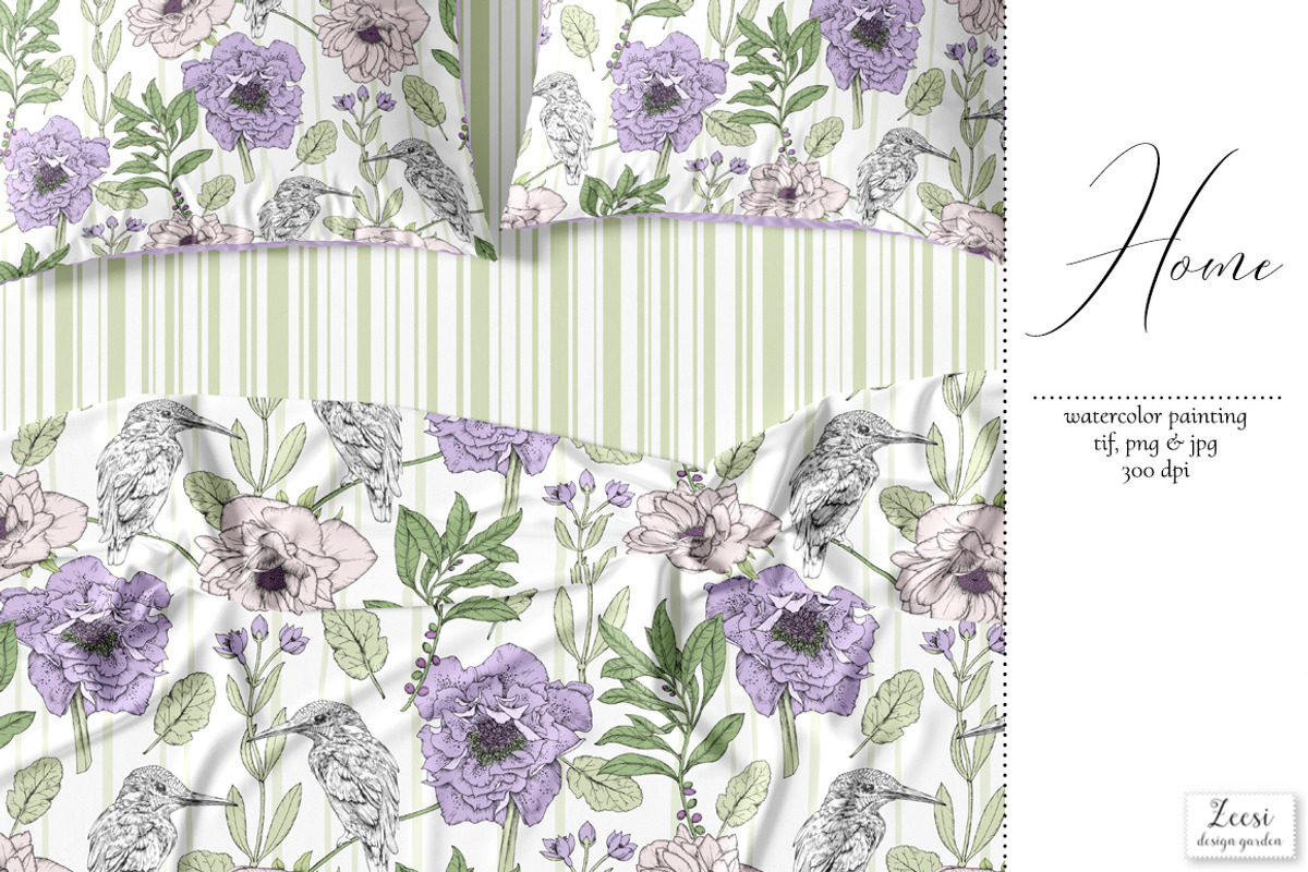Periwinkle Inked Patterns & Motifs, a Pattern Graphic by Zeesi Design Garden (Photo 2 of 9)