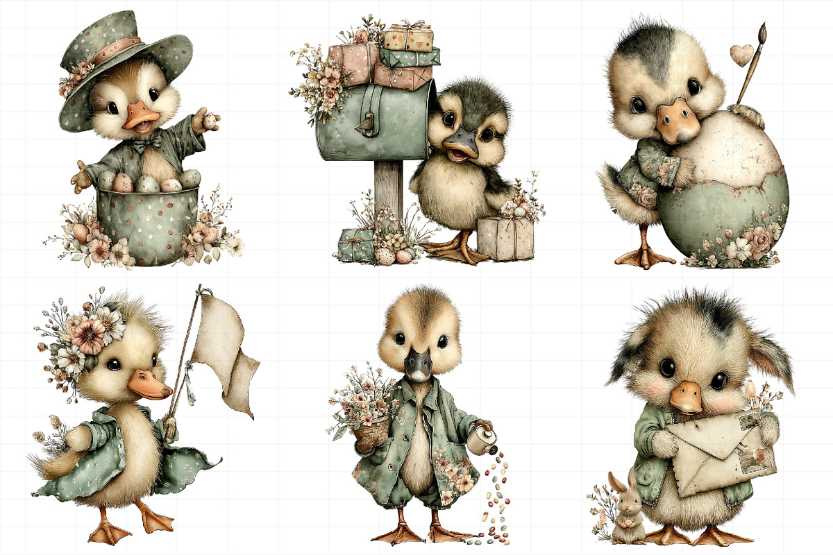 Whimsical Easter Duck Clipart, an Illustration by Daily.Designs (Photo 5 of 7)