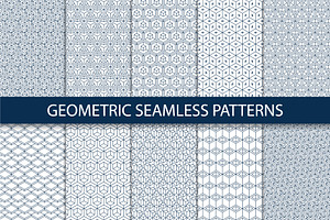 Geometric Seamless Patterns Vector, a Background Graphic by Plaid4You