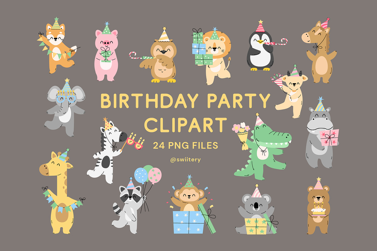 Birthday Party Clipart - Swiitery, an Illustration by Iconixar & Friends (Photo 1 of 2)