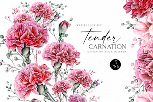 Red Carnation, an Illustration by Olga Koelsch