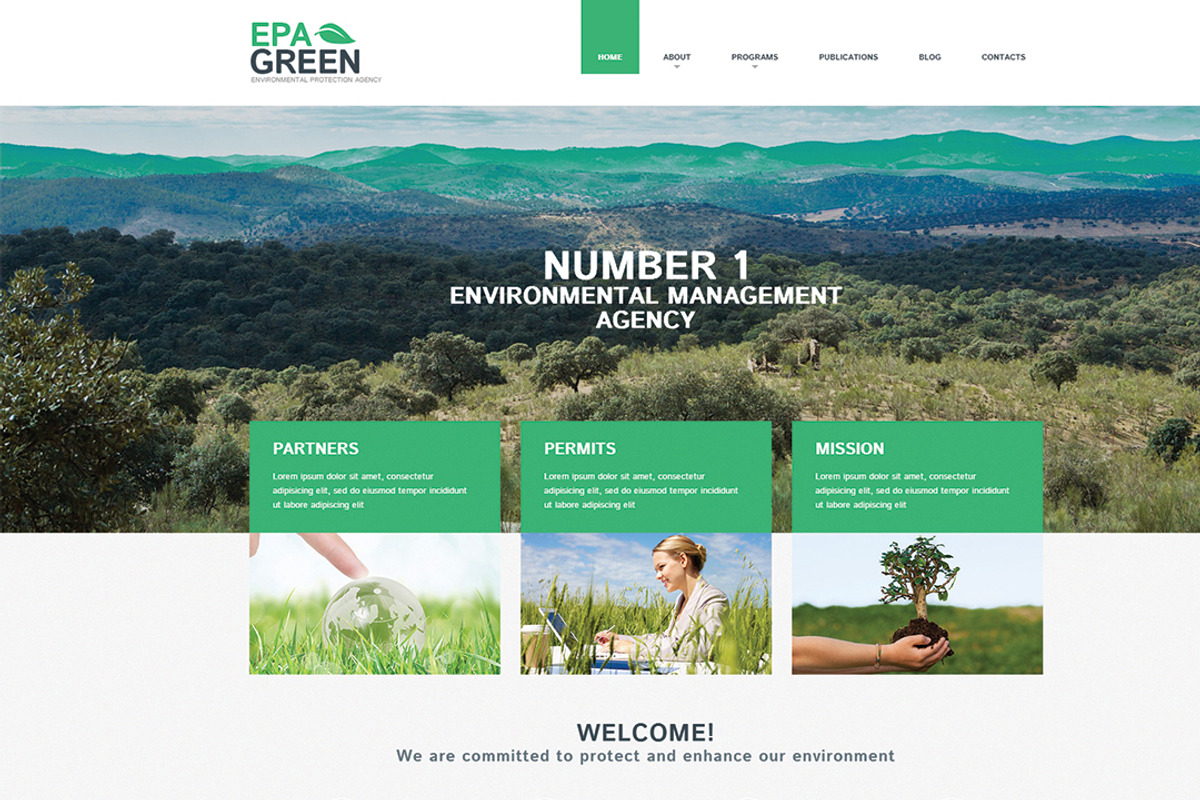 Environmental WordPress Theme, a WordPress Template by Zemez (Photo 1 of 5)