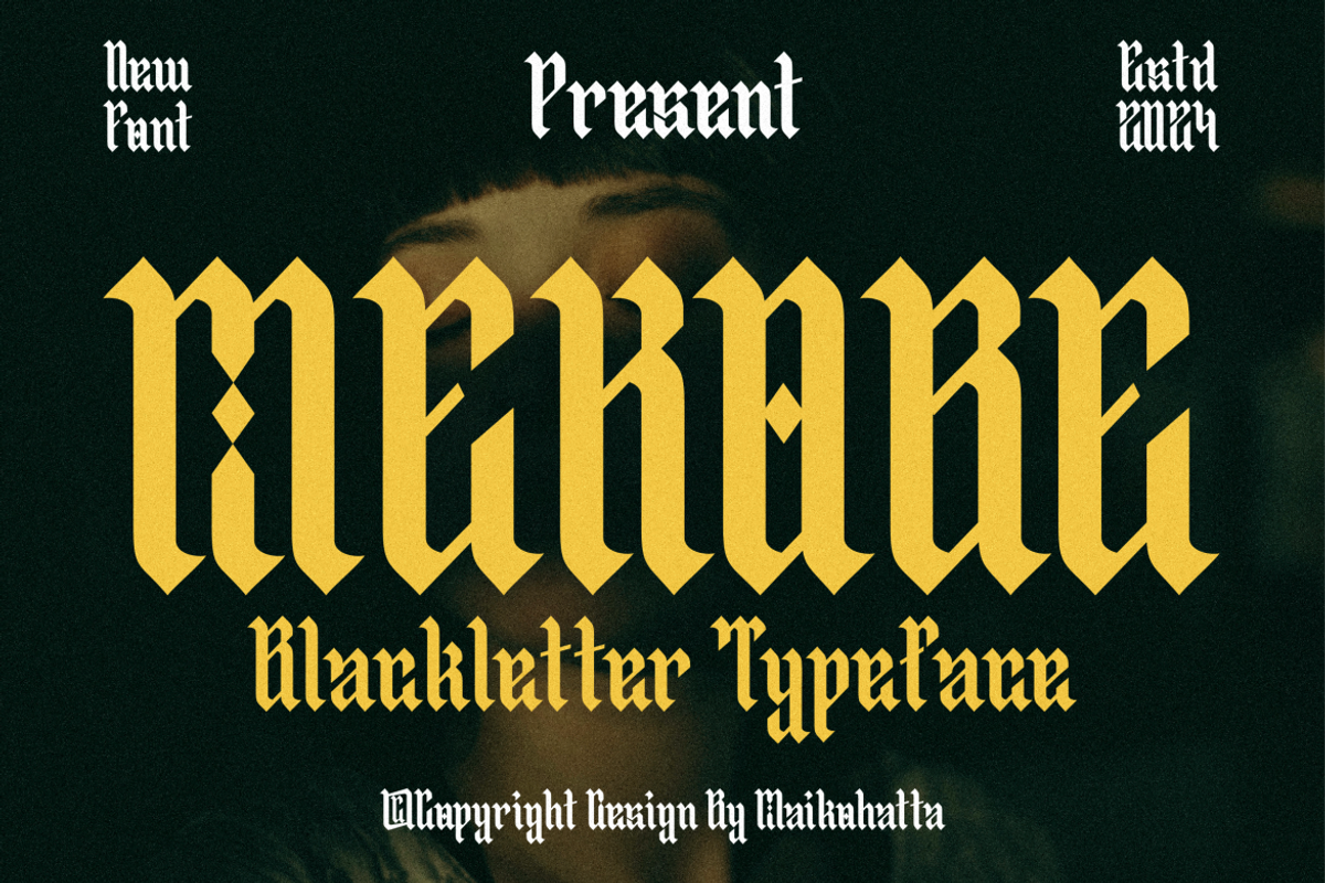 Mekobe - Blackletter Typeface, a Blackletter Font by MaikoHatta (Photo 1 of 7)
