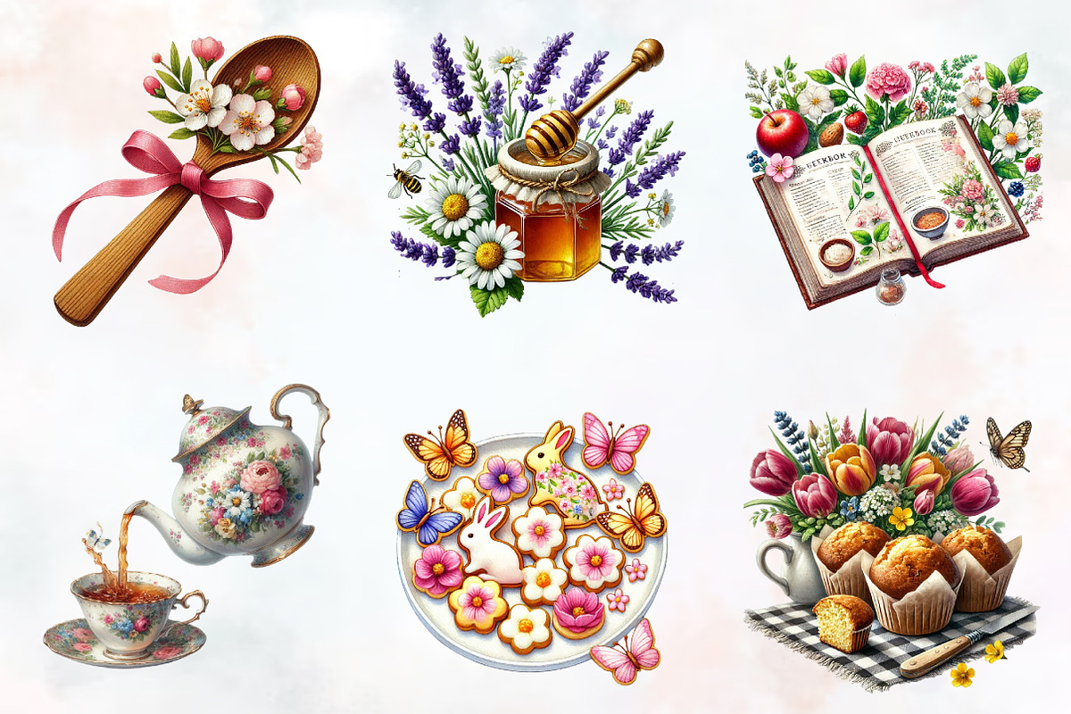 springtime cooking clipart, an Illustration by RobertsArt (Photo 2 of 7)