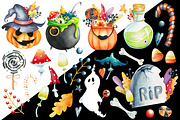 Watercolor halloween clipart., a Background Graphic by NinaBrai (Thumbnail 2 of 6)