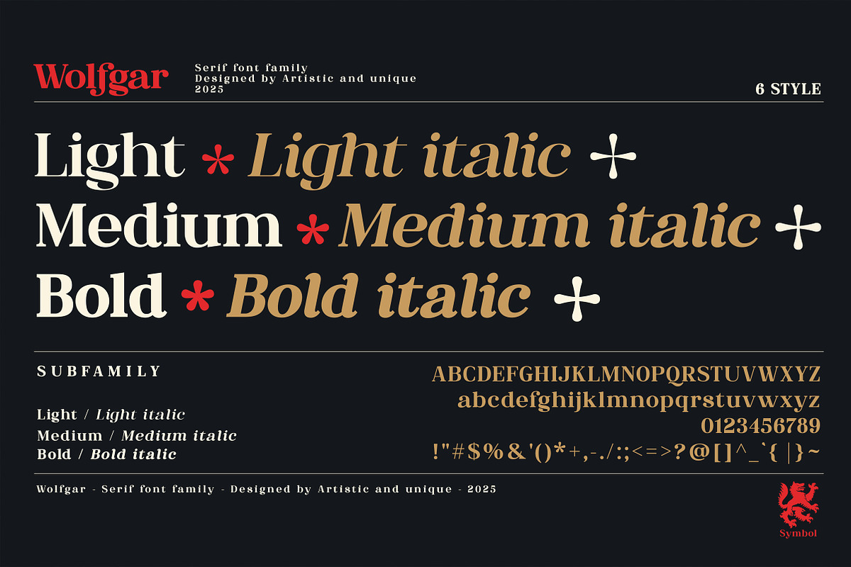 Wolfgar - Serif Font Family, a Serif Font by Artistic & Unique (Photo 3 of 15)