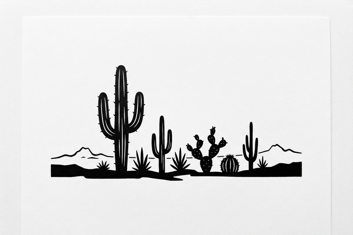 60 Desert Cactus Floral Silhouette, a Seasonal Illustration by Amazin_art (Photo 24 of 24)