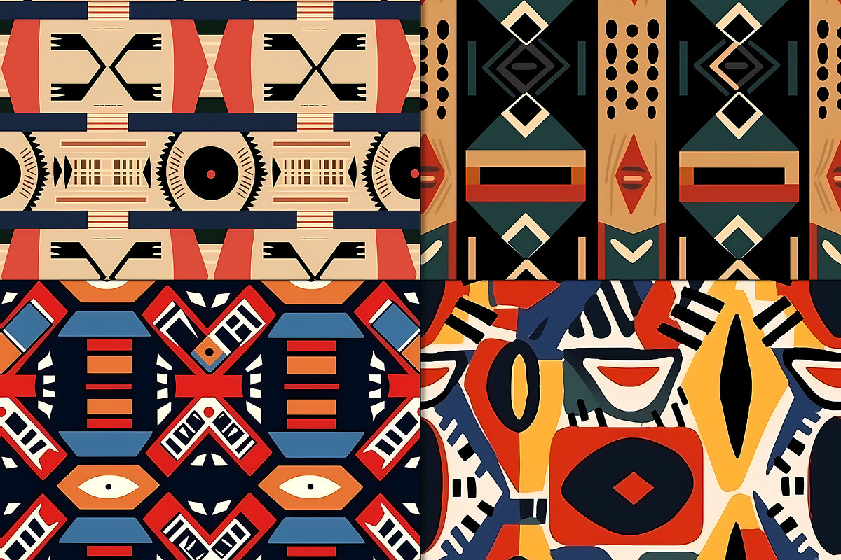 20 Seamless African-inspired Tribals, a Pattern Graphic by Nordic Design