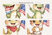 Patriotic Dino Sublimation, an Illustration by Artnoy (Thumbnail 4 of 8)