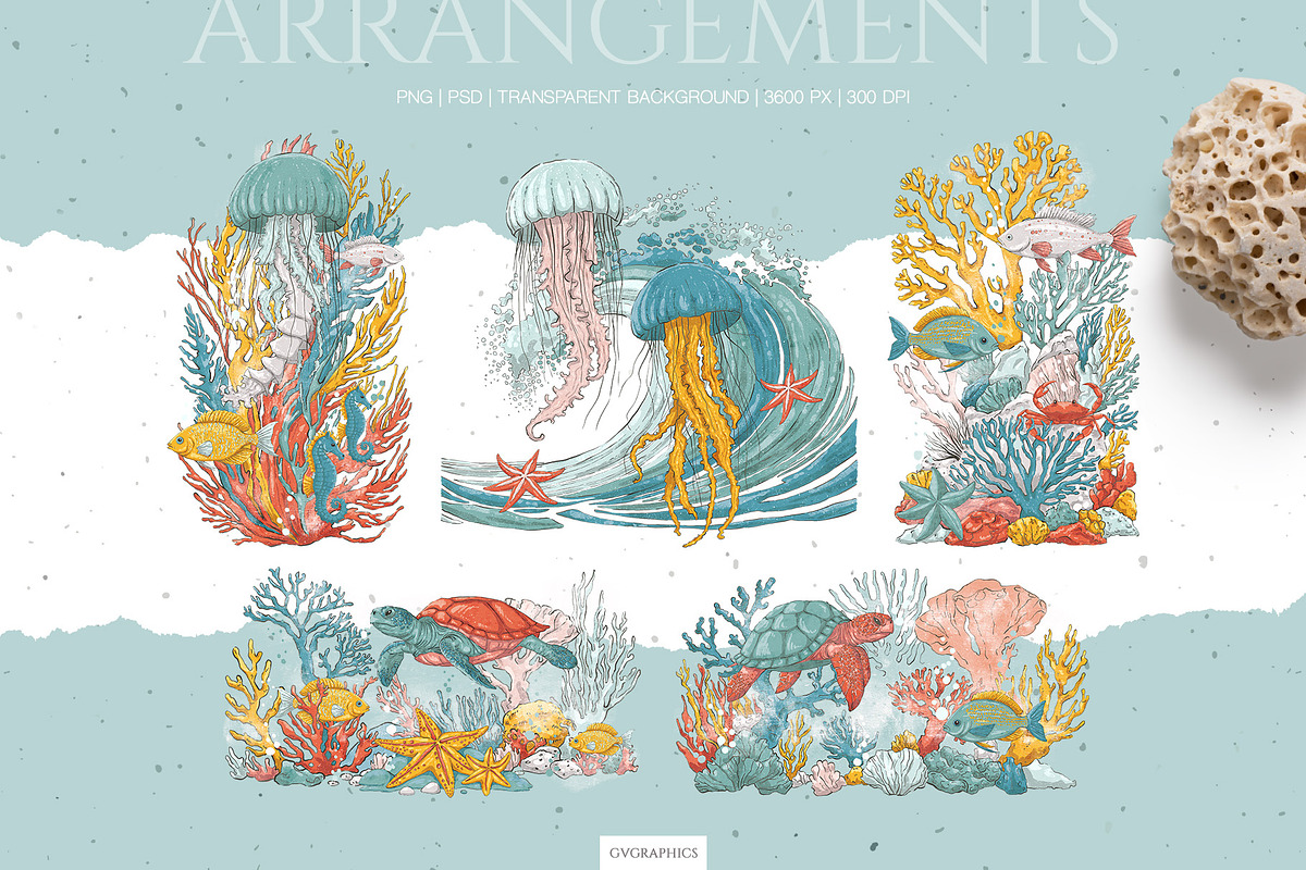 Deep Blue Illustrations #1, an Animal Illustration by GVGraphics (Photo 8 of 11)