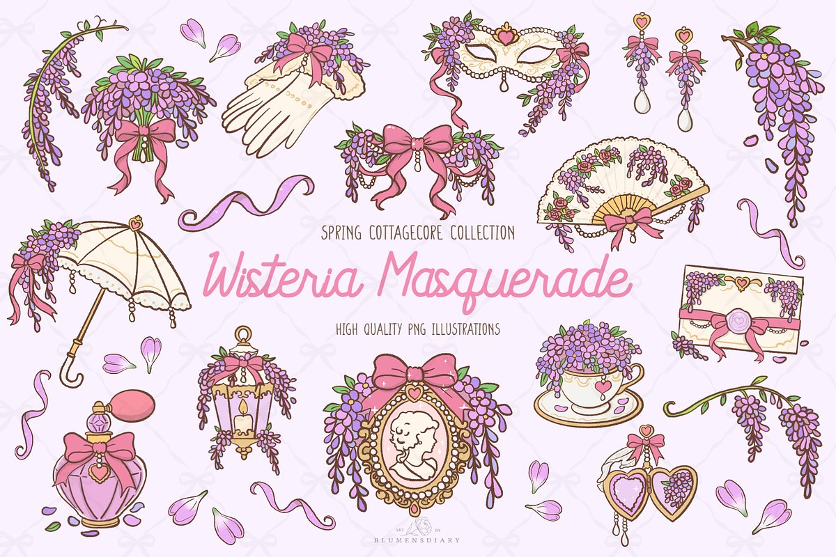 Wisteria Masquerade Clipart, a Person Illustration by Blumensdiary (Photo 1 of 6)