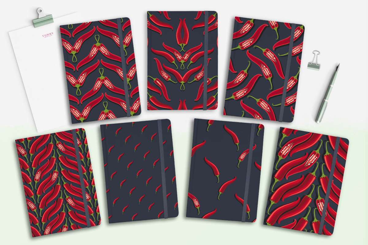 Hot pepper - Set 1, a Pattern Graphic by Yummy (Photo 7 of 13)