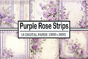 Purple Rose Strips, a Pattern Graphic by Printable Treasure (Thumbnail 1 of 8)