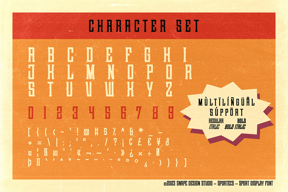 Sportecs - Sport Font, a Serif Font by Snape Design Studio (Photo 2 of 5)
