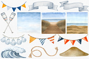 Watercolor Nautical Clipart Set, an Illustration by CropUp Creative (Thumbnail 4 of 7)