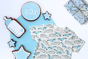 Cute Whales. Seamless patterns, a Pattern Graphic by JuliaBadeeva (Thumbnail 4 of 5)