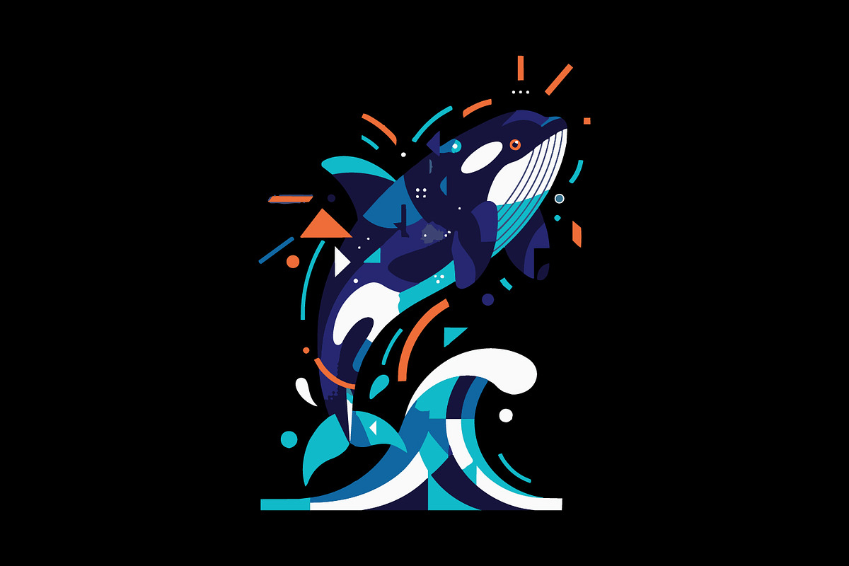 Orca formed with abstract geometric, an Animal Illustration by Pray Art Design Studio (Photo 2 of 3)