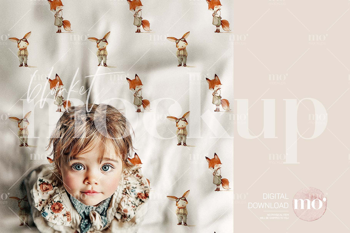 Baby Blanket Mock up, a Product Mockup by MoMockups (Photo 1 of 6)
