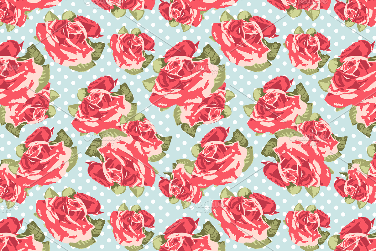 Shabby Chic Rose Digital Paper pack preview 3